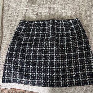 LOFT Black and White Tweed sparkle Pencil Skirt